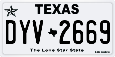 TX license plate DYV2669