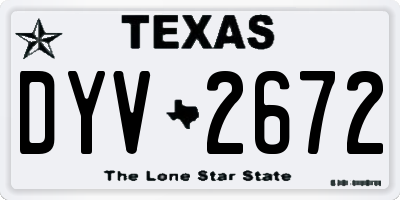 TX license plate DYV2672