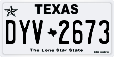 TX license plate DYV2673