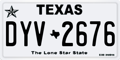 TX license plate DYV2676