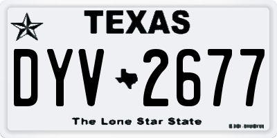 TX license plate DYV2677