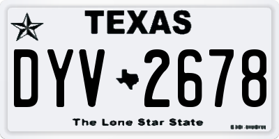 TX license plate DYV2678
