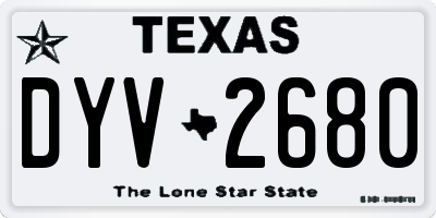 TX license plate DYV2680