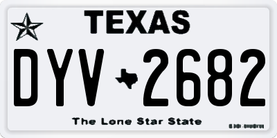 TX license plate DYV2682
