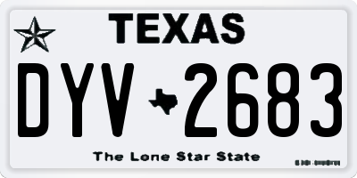 TX license plate DYV2683