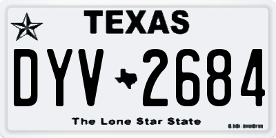 TX license plate DYV2684