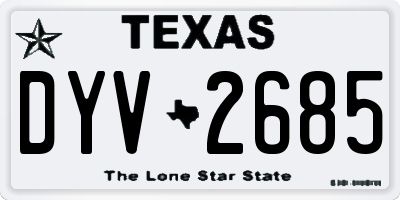 TX license plate DYV2685