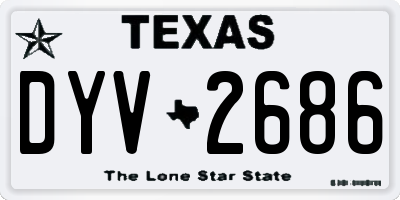 TX license plate DYV2686
