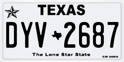 TX license plate DYV2687