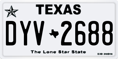 TX license plate DYV2688
