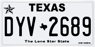 TX license plate DYV2689
