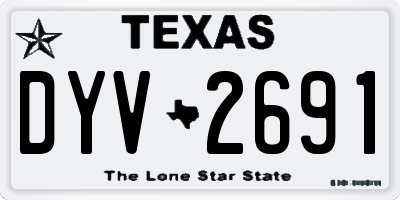 TX license plate DYV2691