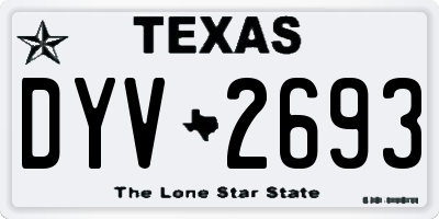 TX license plate DYV2693