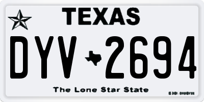 TX license plate DYV2694