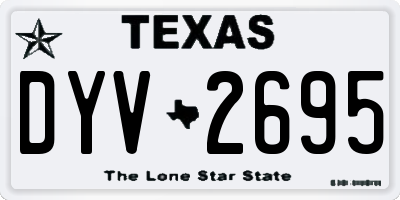TX license plate DYV2695
