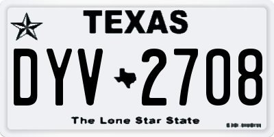 TX license plate DYV2708