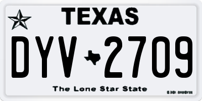 TX license plate DYV2709