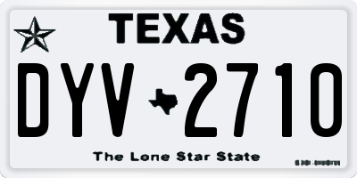TX license plate DYV2710