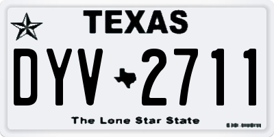 TX license plate DYV2711