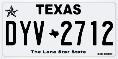 TX license plate DYV2712
