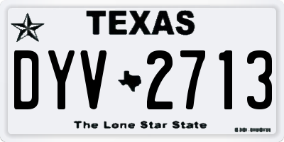 TX license plate DYV2713
