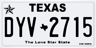 TX license plate DYV2715