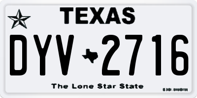TX license plate DYV2716