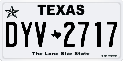 TX license plate DYV2717