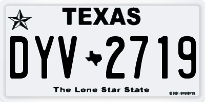 TX license plate DYV2719