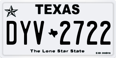 TX license plate DYV2722