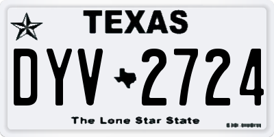 TX license plate DYV2724