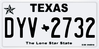 TX license plate DYV2732