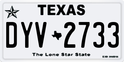 TX license plate DYV2733