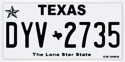 TX license plate DYV2735