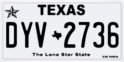 TX license plate DYV2736