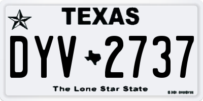 TX license plate DYV2737