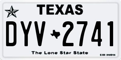 TX license plate DYV2741
