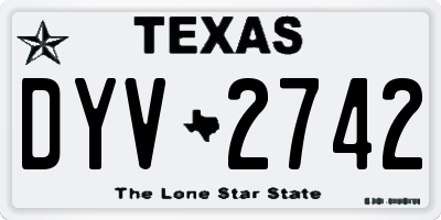 TX license plate DYV2742