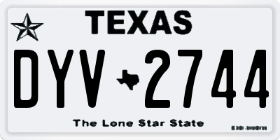 TX license plate DYV2744