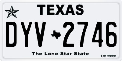 TX license plate DYV2746