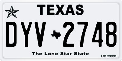 TX license plate DYV2748