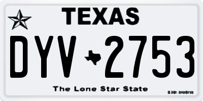 TX license plate DYV2753
