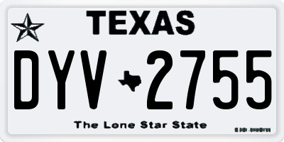 TX license plate DYV2755