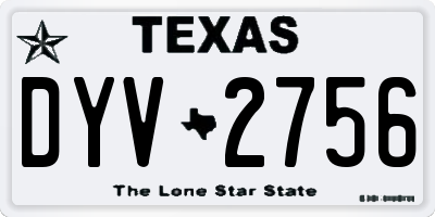 TX license plate DYV2756