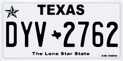 TX license plate DYV2762
