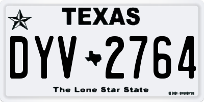 TX license plate DYV2764