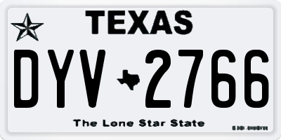 TX license plate DYV2766