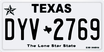 TX license plate DYV2769