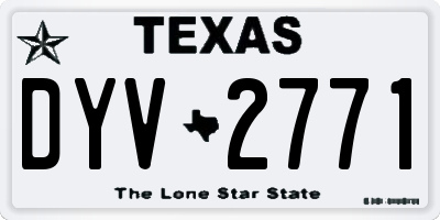 TX license plate DYV2771