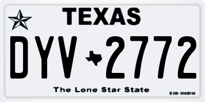 TX license plate DYV2772